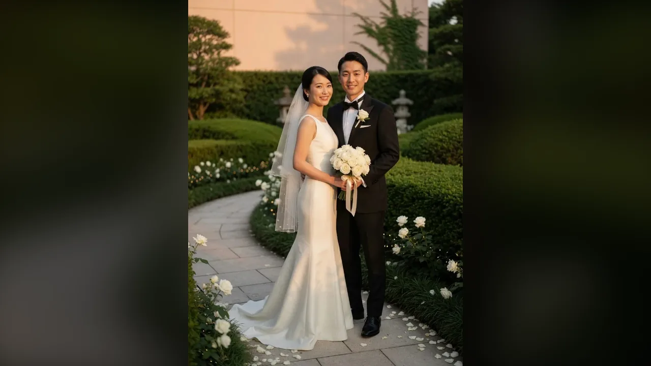 日本の結婚式サンプル写真を全画面で上映するスライドショー